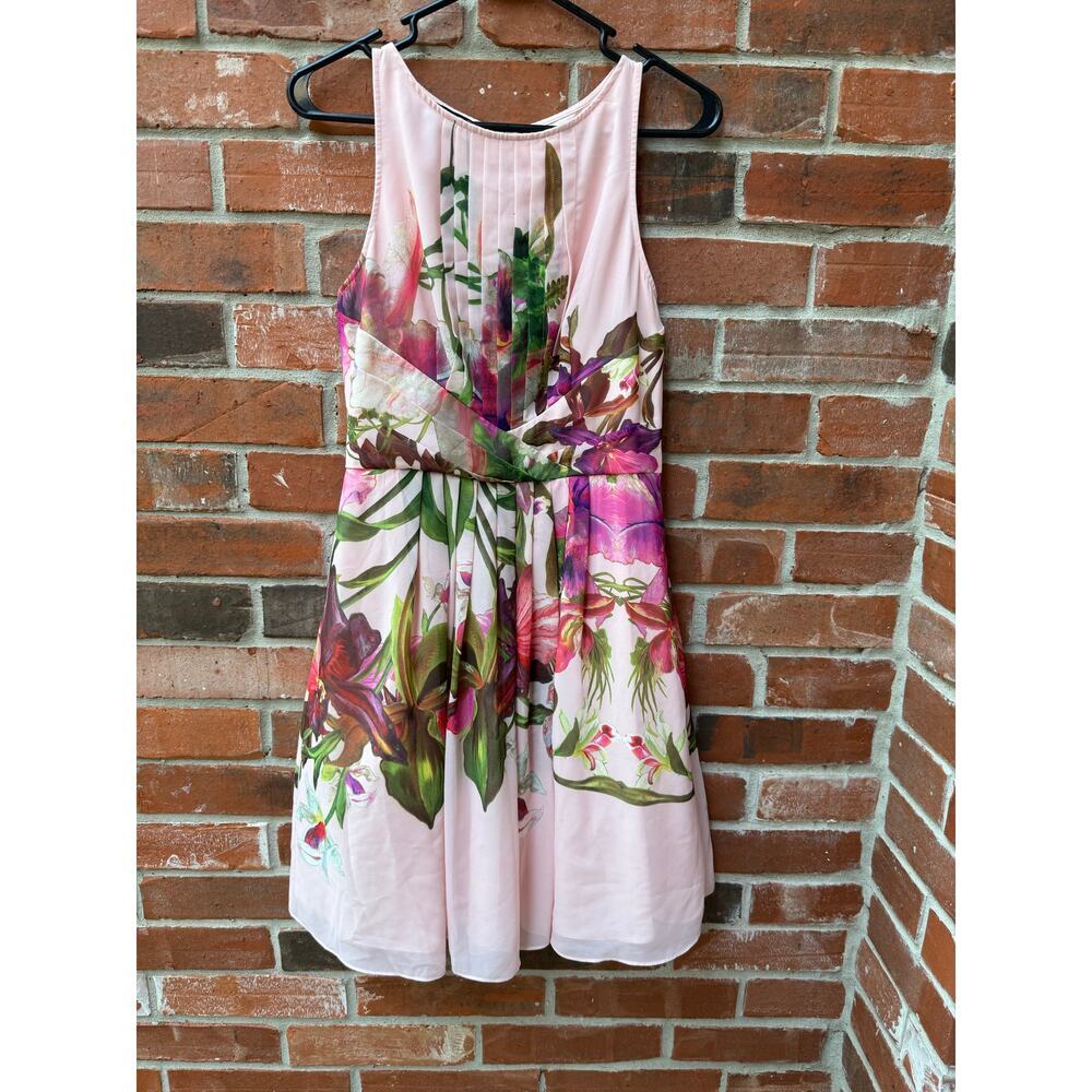 Ted Baker London Carlii Pink Floral Print Fit & Flare Dress Size 2 (US 6) - Picture 4 of 5